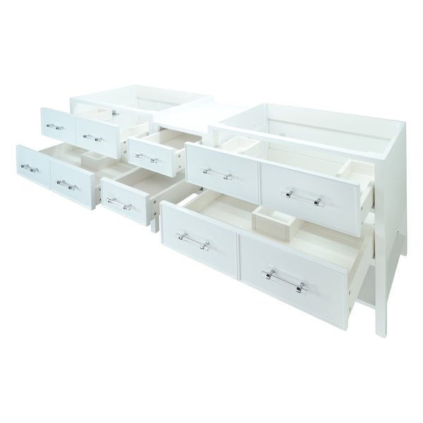 74" White Gemma Vanity Base Only
