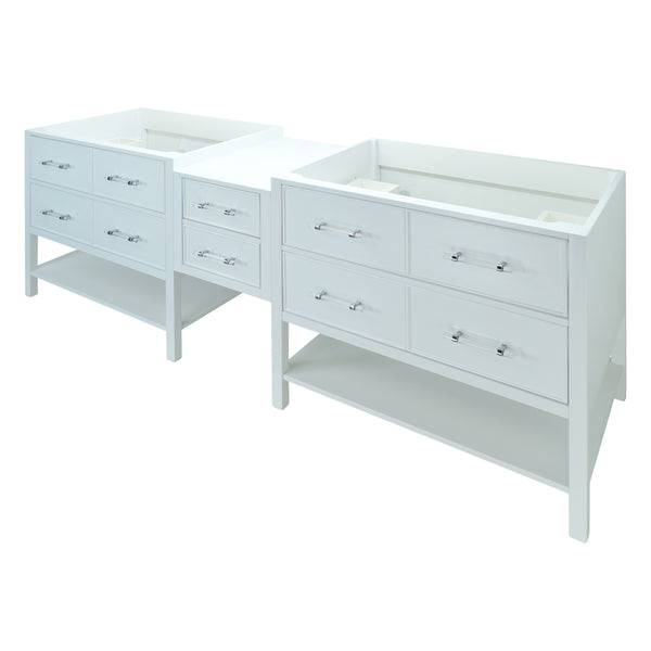 74" White Gemma Vanity Base Only