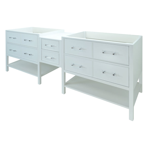 74" White Gemma Vanity Base Only