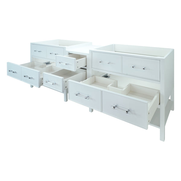 74" White Gemma Vanity Base Only