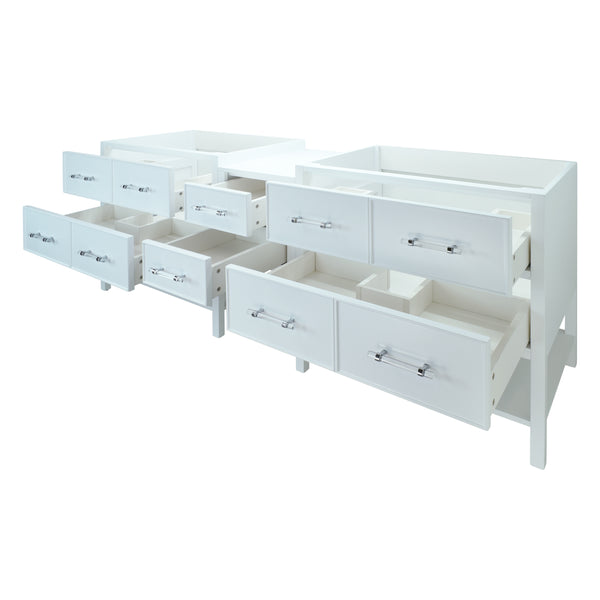 86" White Gemma Vanity Base Only
