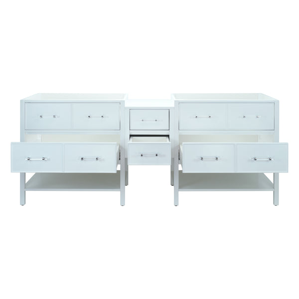 86" White Gemma Vanity Base Only