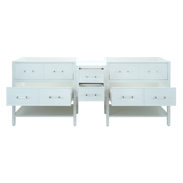 86" White Gemma Vanity Base Only