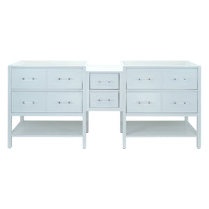 74" White Gemma Vanity Base Only