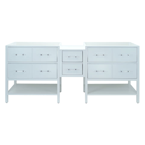 62" White Gemma Vanity Base Only