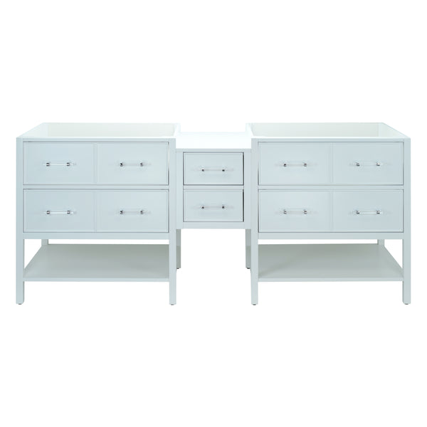 74" White Gemma Vanity Base Only