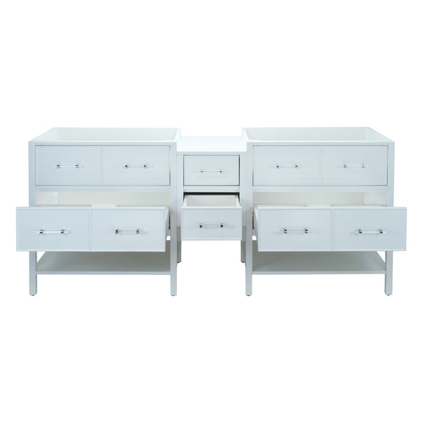 86" White Gemma Vanity Base Only