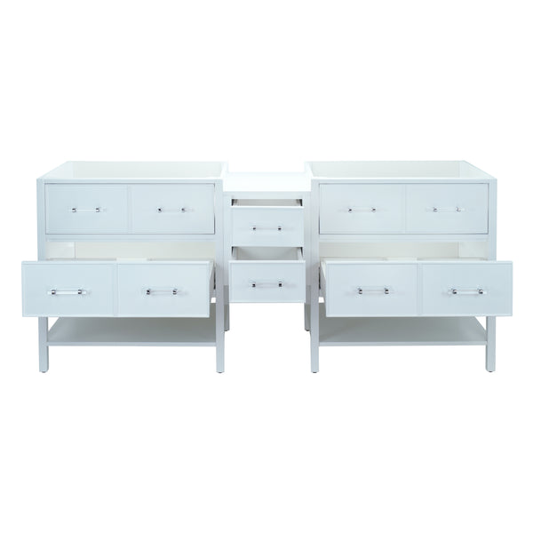 86" White Gemma Vanity Base Only