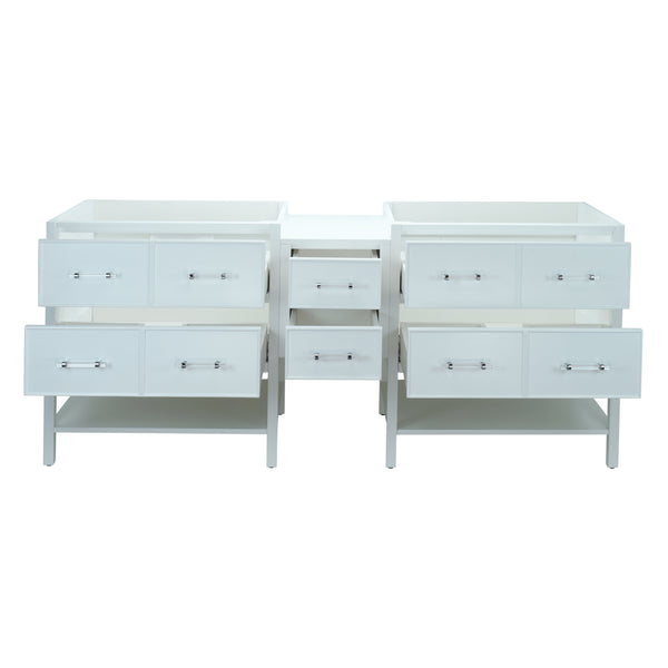 86" White Gemma Vanity Base Only