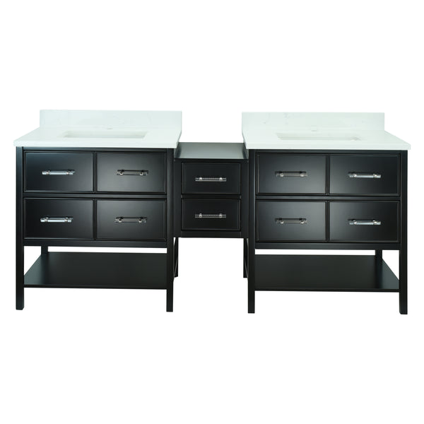 86" Black Gemma Vanity with Carrera Quartz