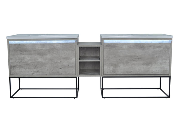 94" Casey Double Sink Vanity with Middle Cabinet