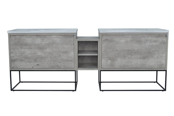 94" Casey Double Sink Vanity with Middle Cabinet