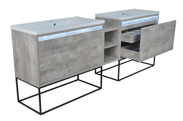 94" Casey Double Sink Vanity with Middle Cabinet