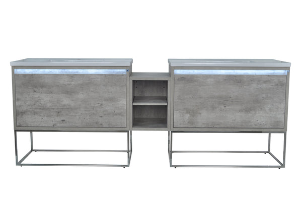 94" Casey Double Sink Vanity with Middle Cabinet