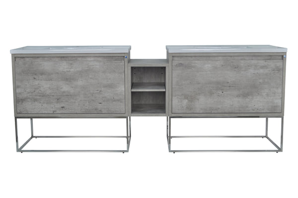 94" Casey Double Sink Vanity with Middle Cabinet
