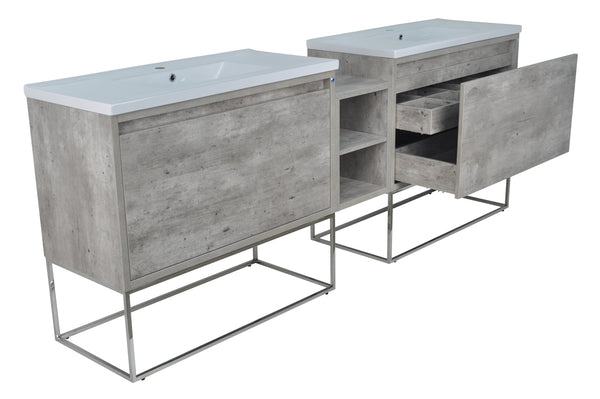 94" Casey Double Sink Vanity with Middle Cabinet