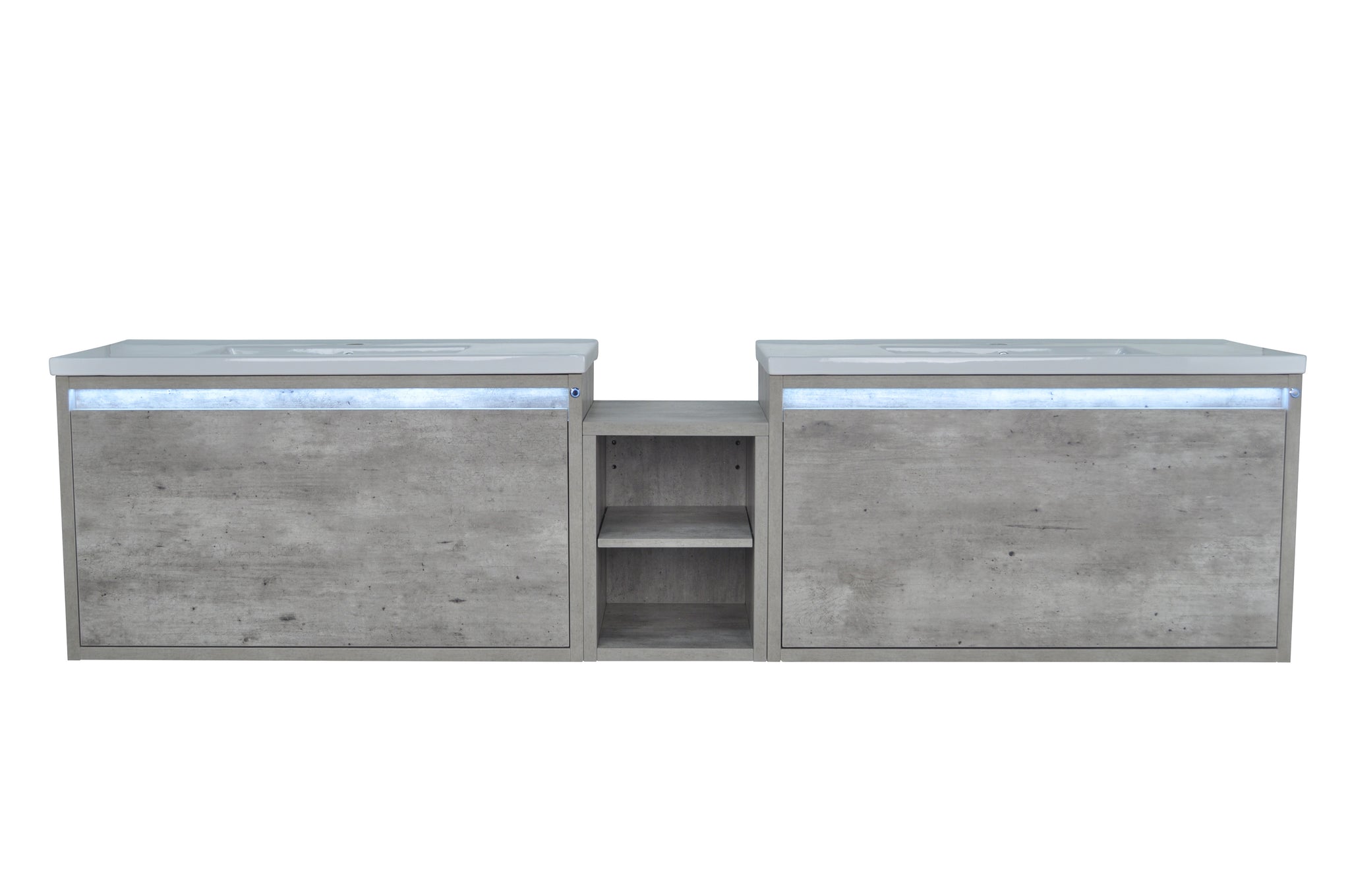 94" Casey Double Sink Vanity with Middle Cabinet