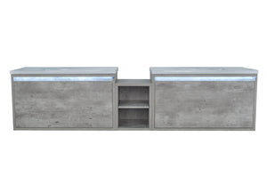 94" Casey Double Sink Vanity with Middle Cabinet