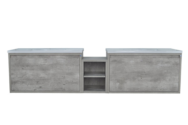 94" Casey Double Sink Vanity with Middle Cabinet