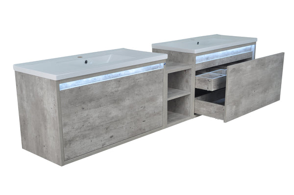 94" Casey Double Sink Vanity with Middle Cabinet