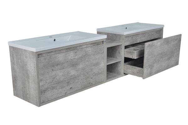 94" Casey Double Sink Vanity with Middle Cabinet