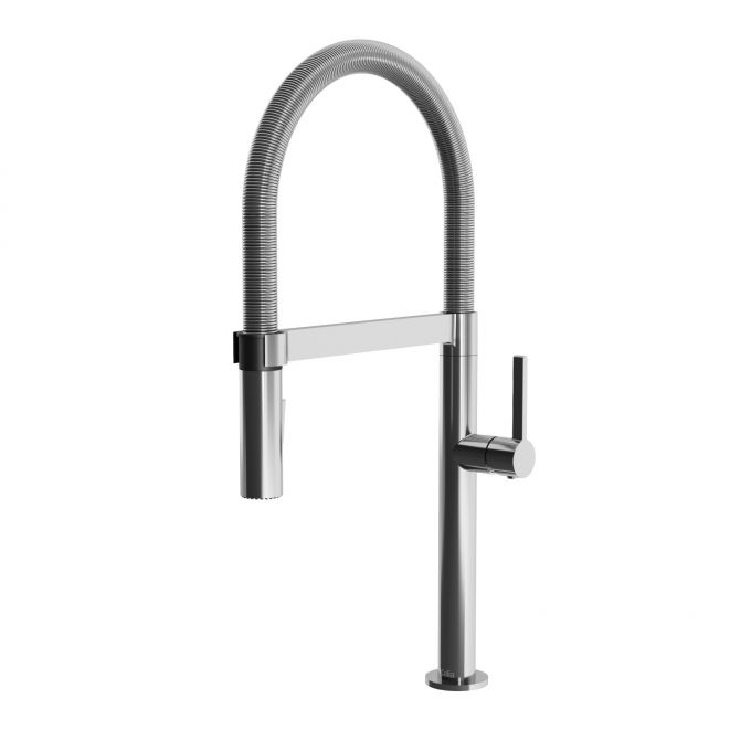 Exki Collection Single Handle Kitchen Faucet with Spring Spout and Magnetic Spray Head