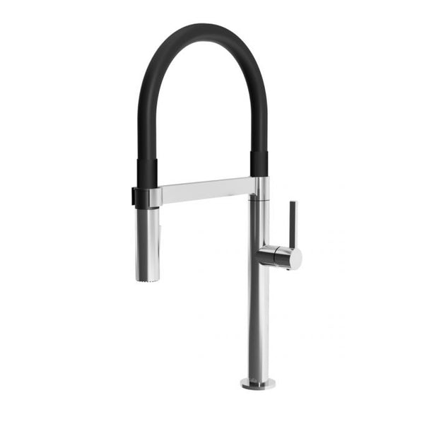 Exki Collection Single Handle Kitchen Faucet with Spring Spout and Magnetic Spray Head