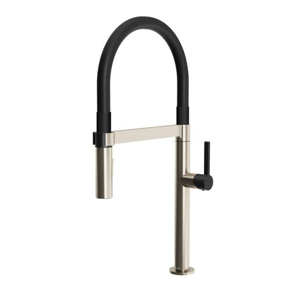 Exki Collection Single Handle Kitchen Faucet with Spring Spout and Magnetic Spray Head
