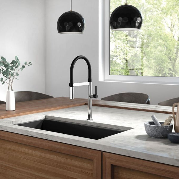 Exki Collection Single Handle Kitchen Faucet with Spring Spout and Magnetic Spray Head